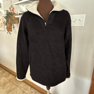Kuhl womens alfpaca fleece quarter zip shirt size medium black cozy warm outdoor
